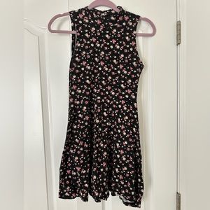 Forever 21 Flower Skater Dress with High Neck and Key Hole Back
